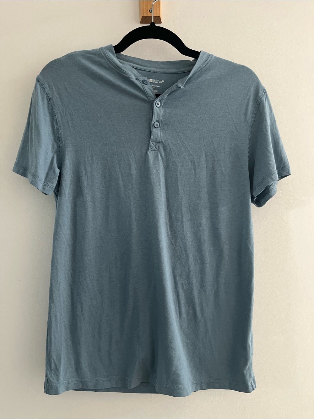 William Rast Short Sleeve Henley in Slate Blue